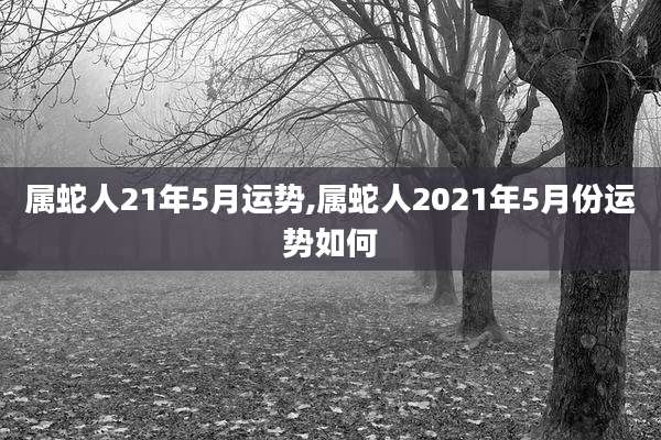 属蛇人21年5月运势,属蛇人2021年5月份运势如何