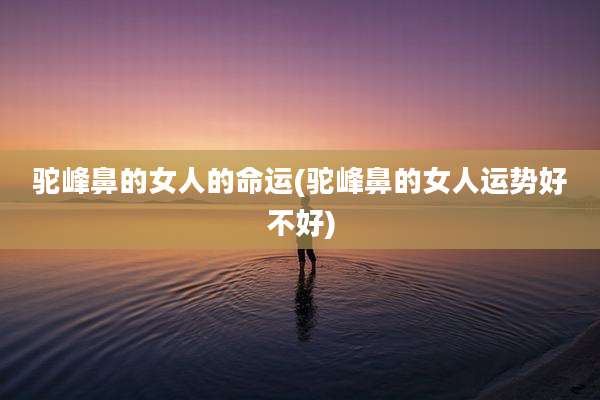 驼峰鼻的女人的命运(驼峰鼻的女人运势好不好)