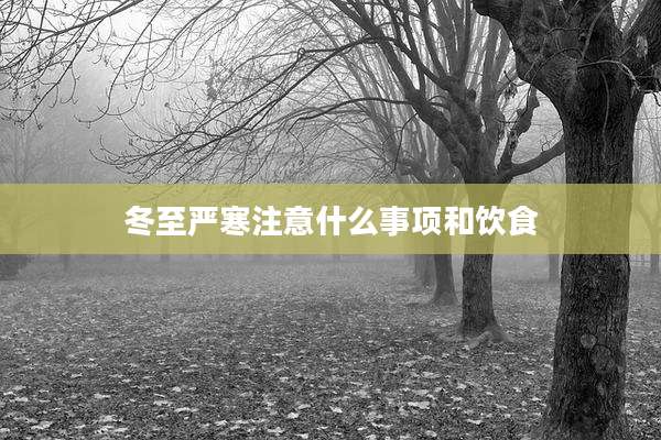 冬至严寒注意什么事项和饮食