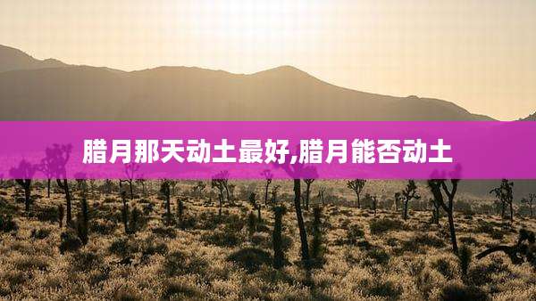 腊月那天动土最好,腊月能否动土