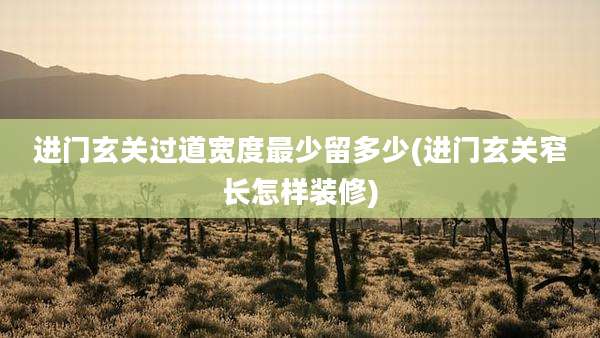 进门玄关过道宽度最少留多少(进门玄关窄长怎样装修)