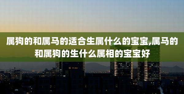 属狗的和属马的适合生属什么的宝宝,属马的和属狗的生什么属相的宝宝好