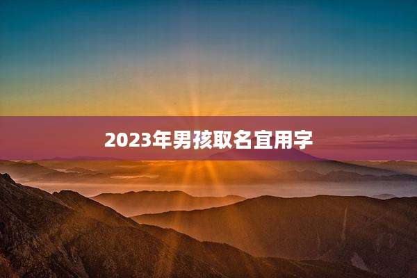 2023年男孩取名宜用字