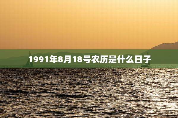 1991年8月18号农历是什么日子