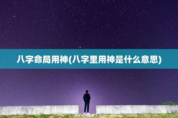 八字命局用神(八字里用神是什么意思)