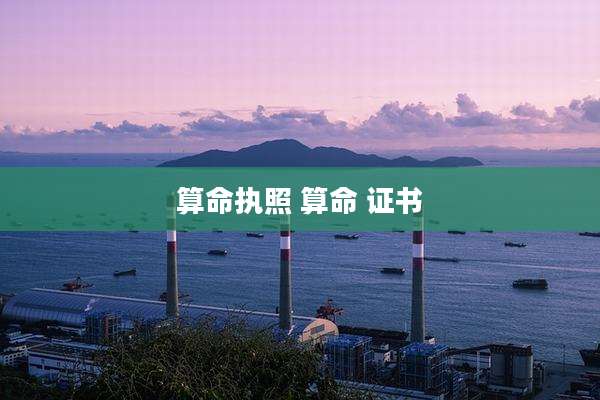 算命执照 算命 证书