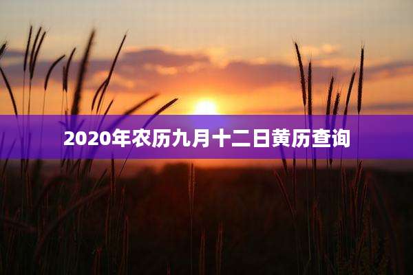 2020年农历九月十二日黄历查询