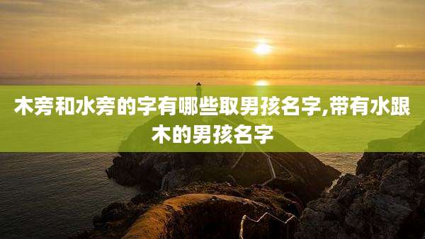 木旁和水旁的字有哪些取男孩名字,带有水跟木的男孩名字