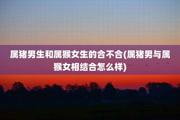 属猪男生和属猴女生的合不合(属猪男与属猴女相结合怎么样)