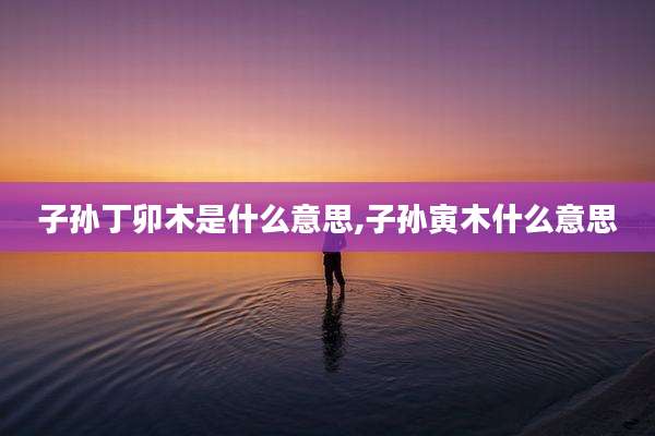 子孙丁卯木是什么意思,子孙寅木什么意思