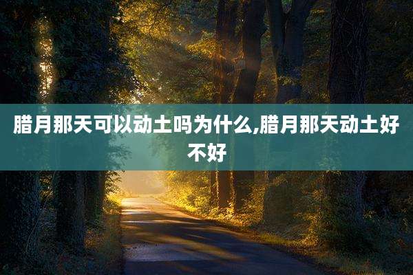 腊月那天可以动土吗为什么,腊月那天动土好不好
