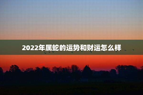 2022年属蛇的运势和财运怎么样