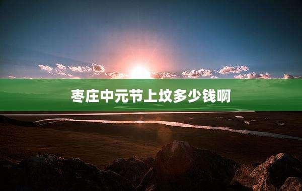 枣庄中元节上坟多少钱啊