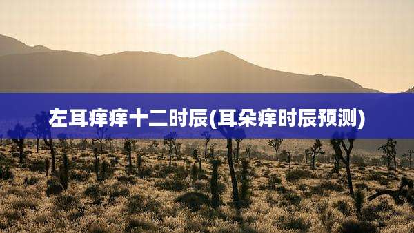 左耳痒痒十二时辰(耳朵痒时辰预测)