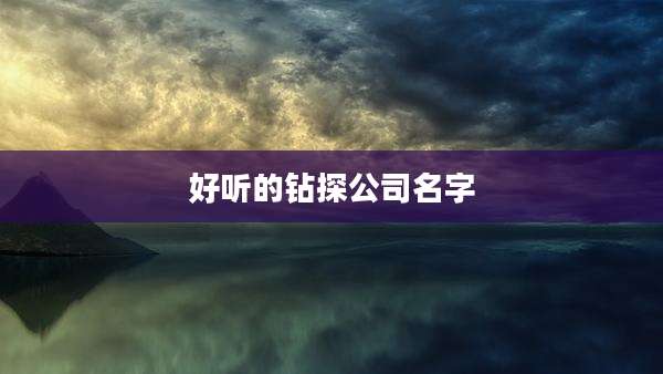 好听的钻探公司名字