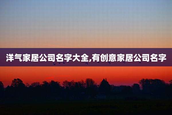 洋气家居公司名字大全,有创意家居公司名字