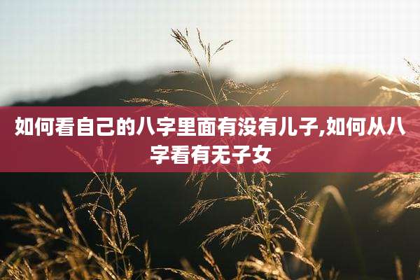 如何看自己的八字里面有没有儿子,如何从八字看有无子女