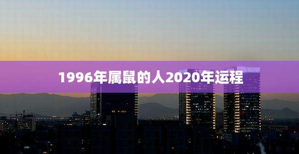1996年属鼠的人2020年运程