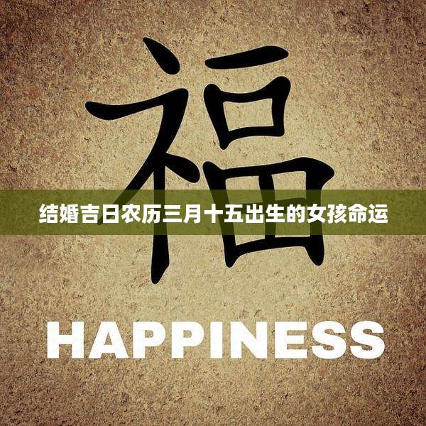 结婚吉日农历三月十五出生的女孩命运