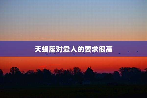 天蝎座对爱人的要求很高