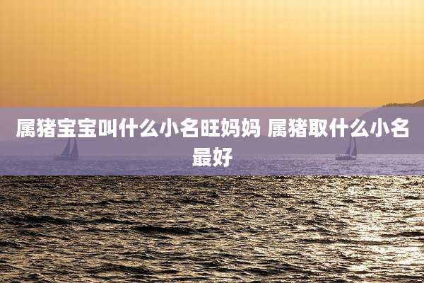 属猪宝宝叫什么小名旺妈妈 属猪取什么小名最好