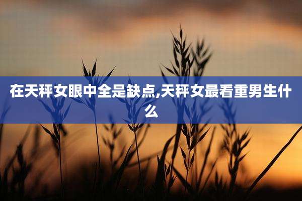 在天秤女眼中全是缺点,天秤女最看重男生什么