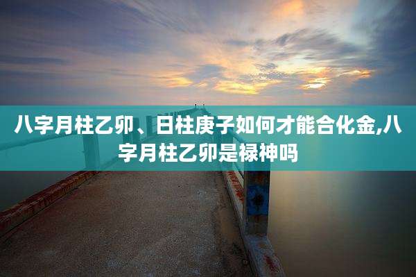 八字月柱乙卯、日柱庚子如何才能合化金,八字月柱乙卯是禄神吗