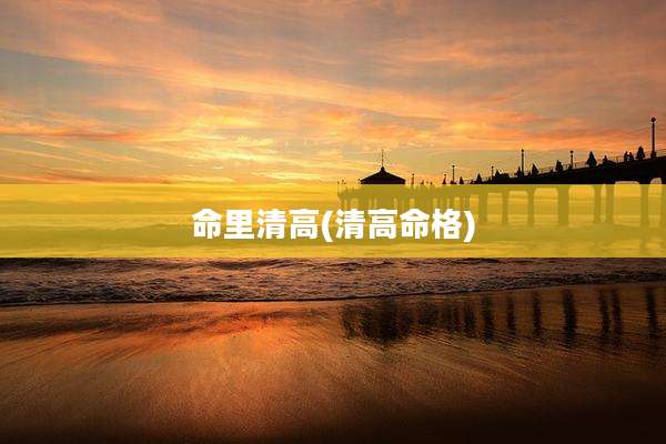 命里清高(清高命格)