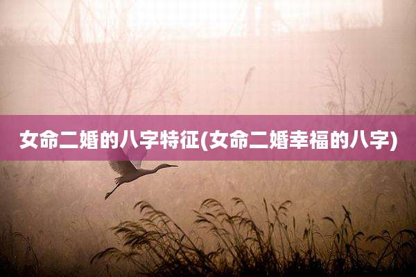 女命二婚的八字特征(女命二婚幸福的八字)