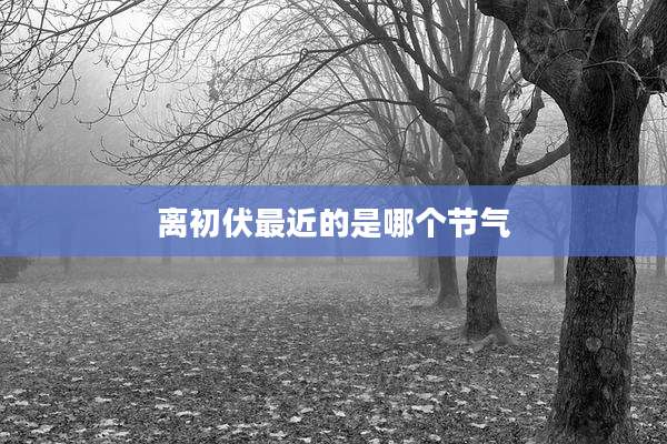 离初伏最近的是哪个节气