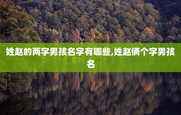 姓赵的两字男孩名字有哪些,姓赵俩个字男孩名