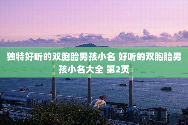 独特好听的双胞胎男孩小名 好听的双胞胎男孩小名大全 第2页
