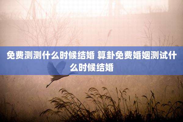 免费测测什么时候结婚 算卦免费婚姻测试什么时候结婚