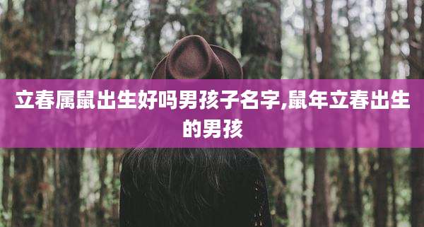 立春属鼠出生好吗男孩子名字,鼠年立春出生的男孩