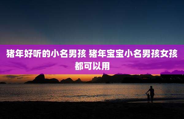 猪年好听的小名男孩 猪年宝宝小名男孩女孩都可以用