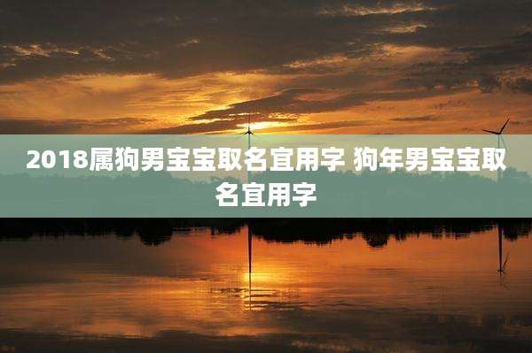 2018属狗男宝宝取名宜用字 狗年男宝宝取名宜用字