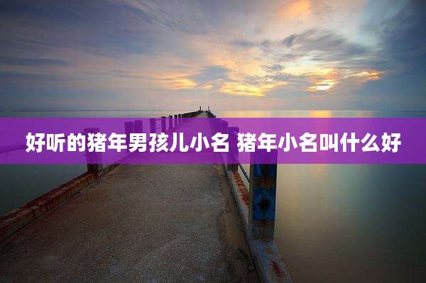 好听的猪年男孩儿小名 猪年小名叫什么好