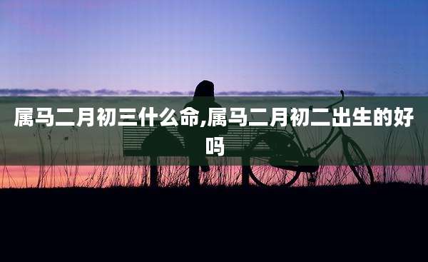 属马二月初三什么命,属马二月初二出生的好吗
