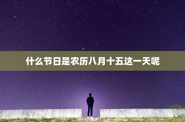 什么节日是农历八月十五这一天呢