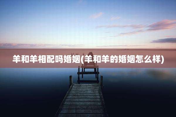 羊和羊相配吗婚姻(羊和羊的婚姻怎么样)