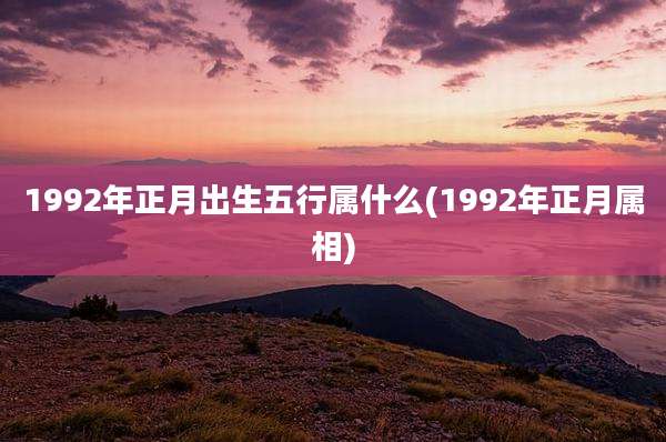 1992年正月出生五行属什么(1992年正月属相)