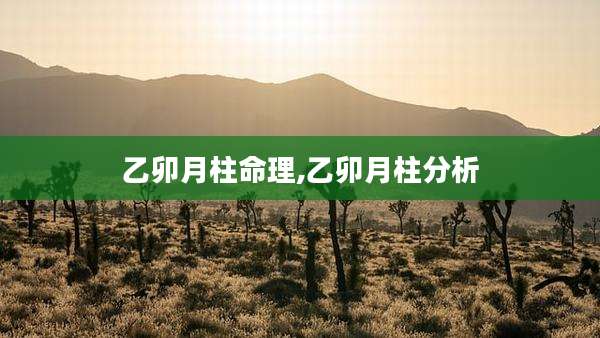 乙卯月柱命理,乙卯月柱分析