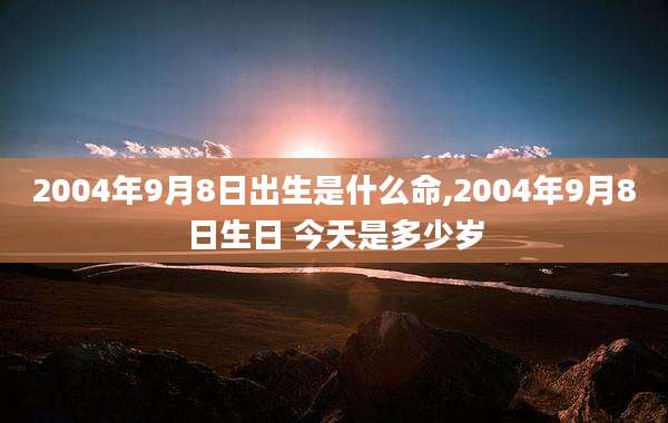 2004年9月8日出生是什么命,2004年9月8日生日 今天是多少岁