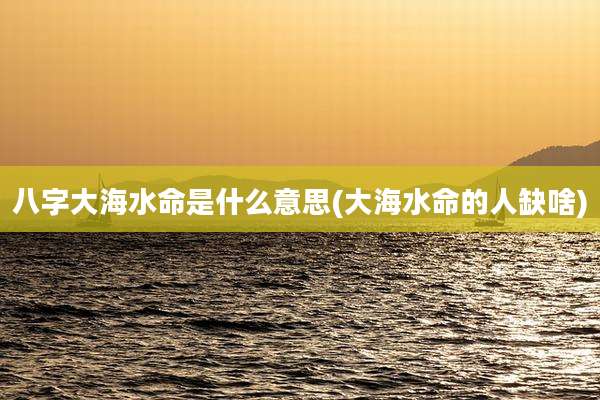 八字大海水命是什么意思(大海水命的人缺啥)