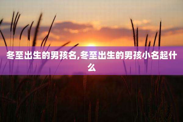 冬至出生的男孩名,冬至出生的男孩小名起什么