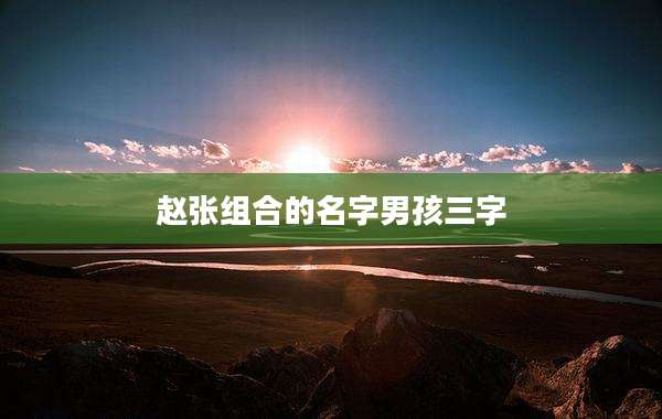 赵张组合的名字男孩三字