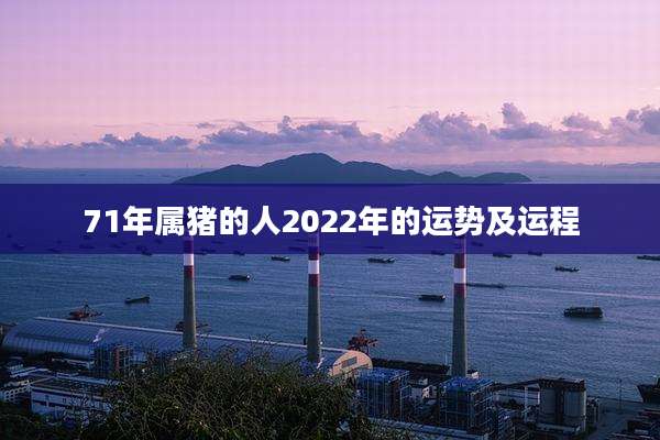 71年属猪的人2022年的运势及运程