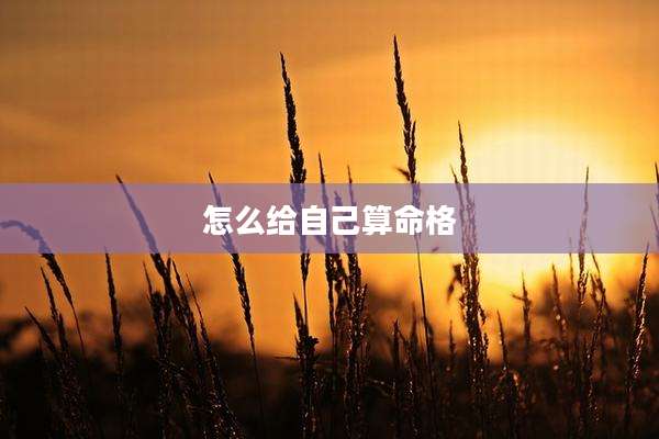 怎么给自己算命格