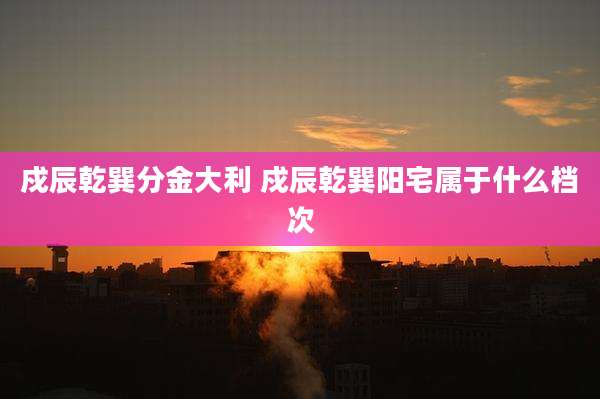 戍辰乾巽分金大利 戍辰乾巽阳宅属于什么档次