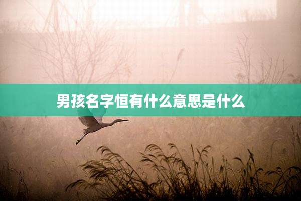 男孩名字恒有什么意思是什么